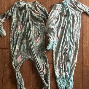 Le Crown Forest Green and Light Blue Kids Footies